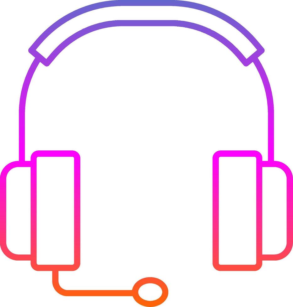 ícone de gradiente de linha de fones de ouvido vetor
