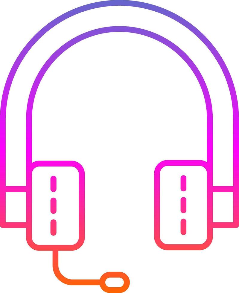 ícone de gradiente de linha de fones de ouvido vetor