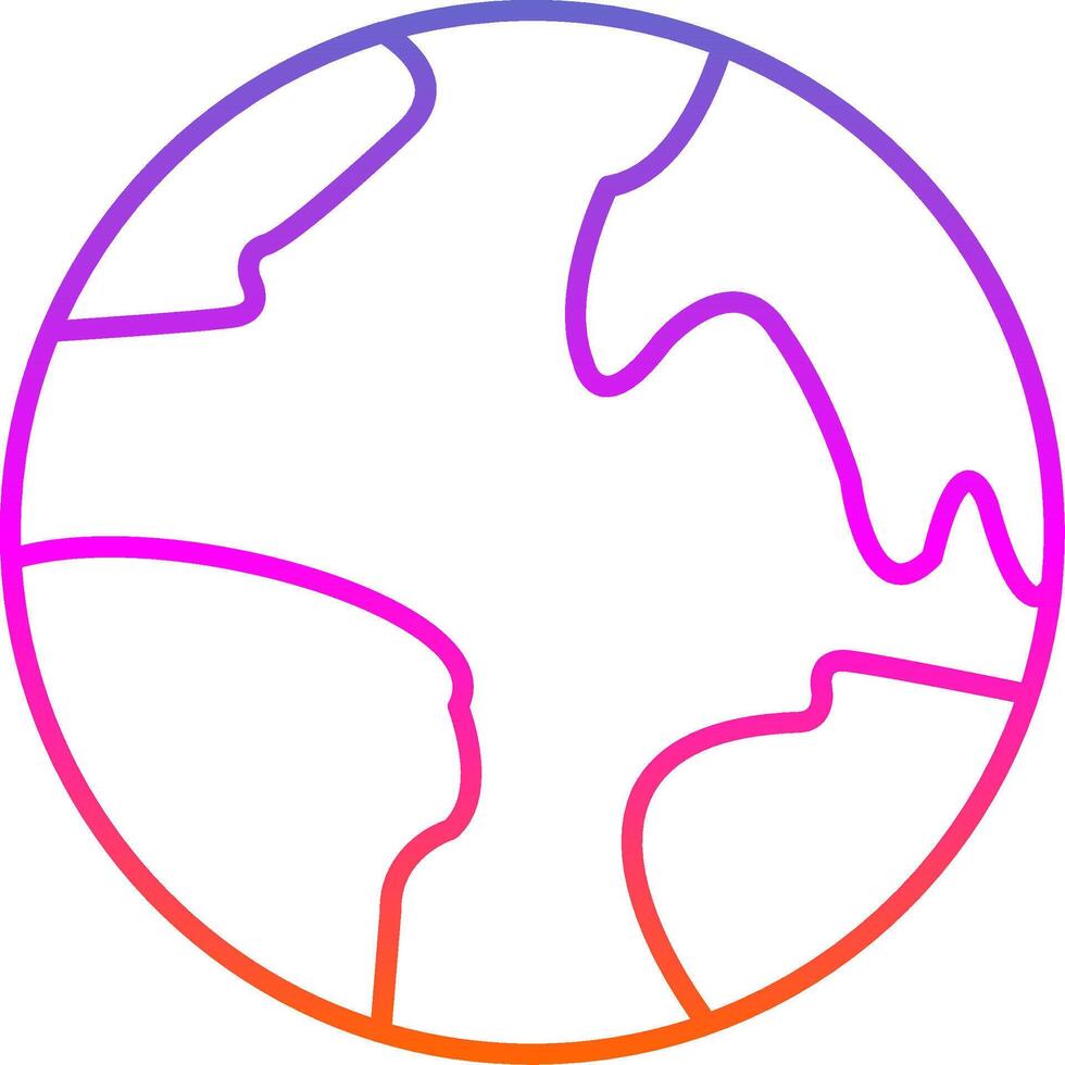 ícone de gradiente de linha planeta terra vetor