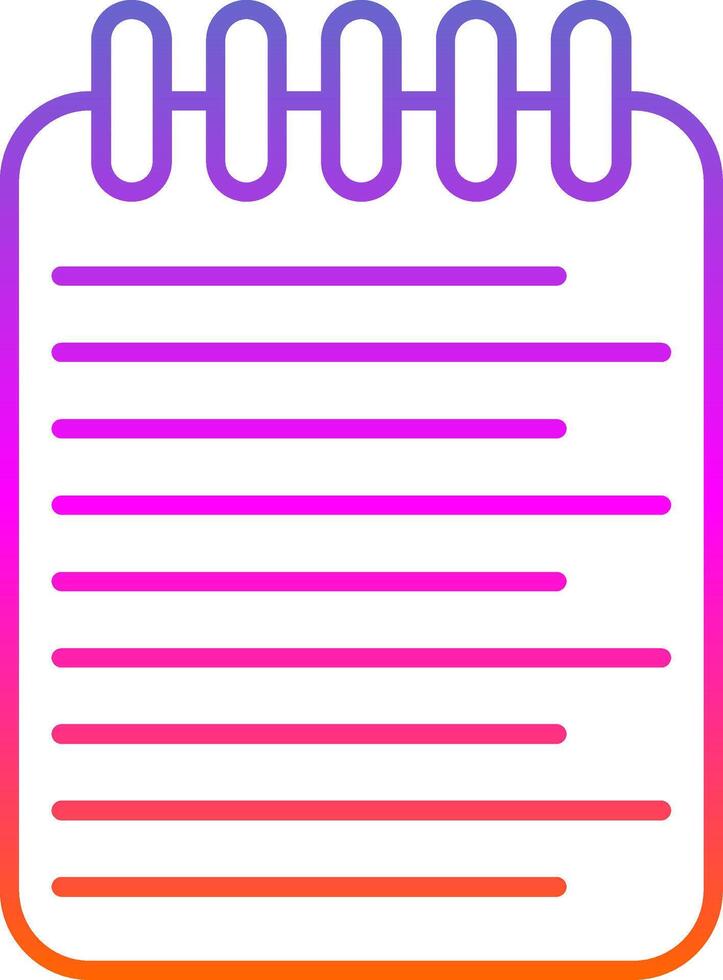 ícone de gradiente de linha de lista vetor