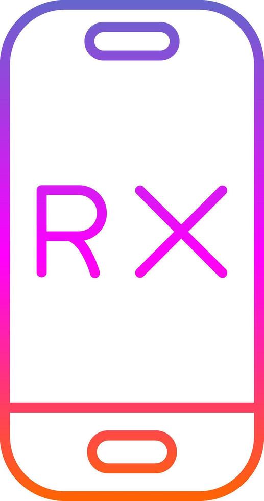 rx linha gradiente ícone vetor