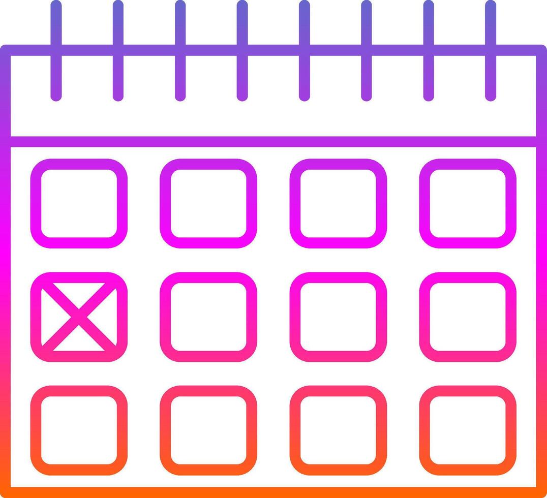 calendário encontro linha gradiente ícone vetor