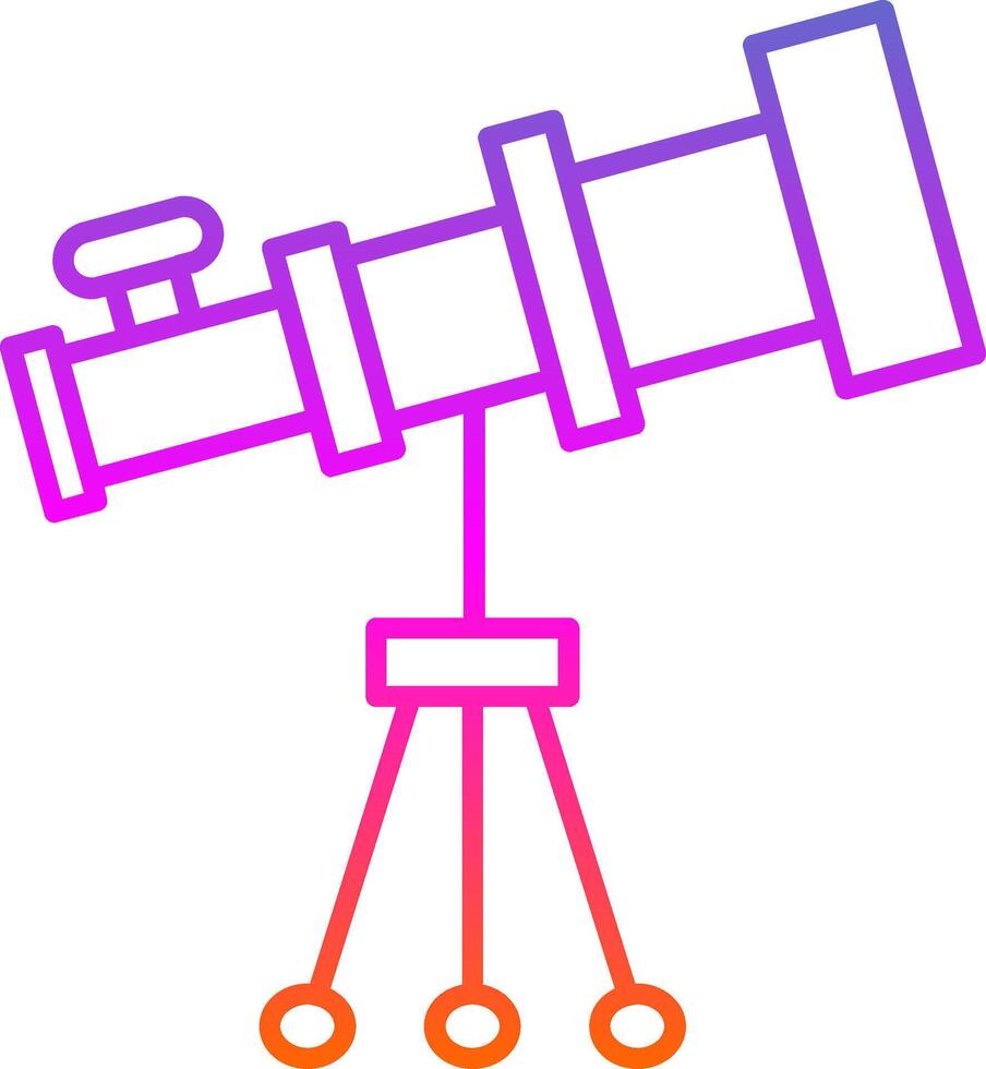 ícone de gradiente de linha de telescópio vetor