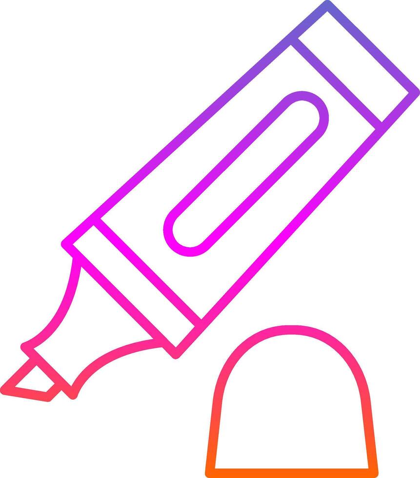 ícone de gradiente de linha de marcador vetor