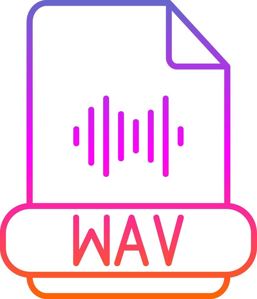 wav formato linha gradiente ícone vetor