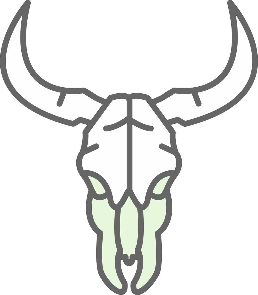 touro crânio verde luz potra ícone vetor