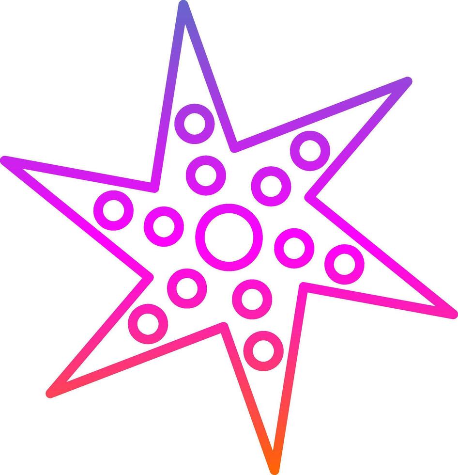 ícone de gradiente de linha estrela do mar vetor
