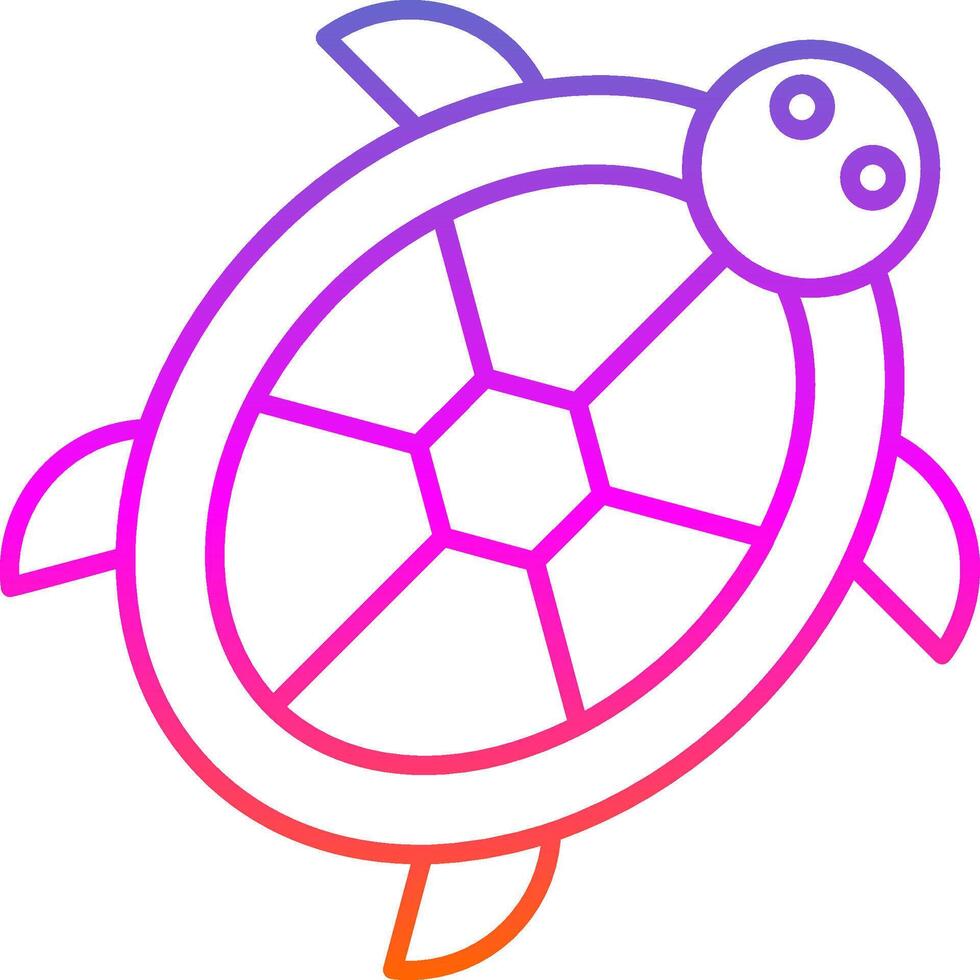 tartaruga linha gradiente ícone vetor