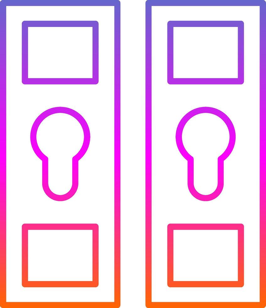 ícone de gradiente de linha de armário vetor
