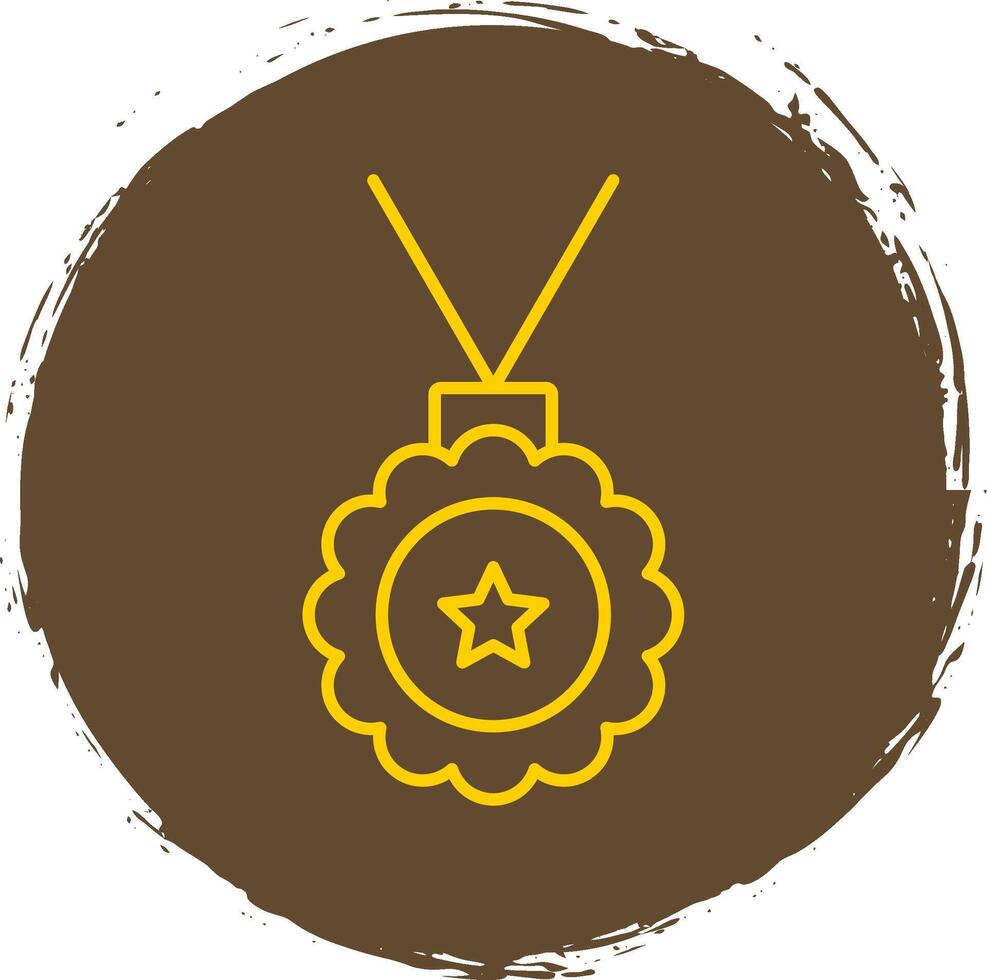 medalhão linha círculo amarelo ícone vetor