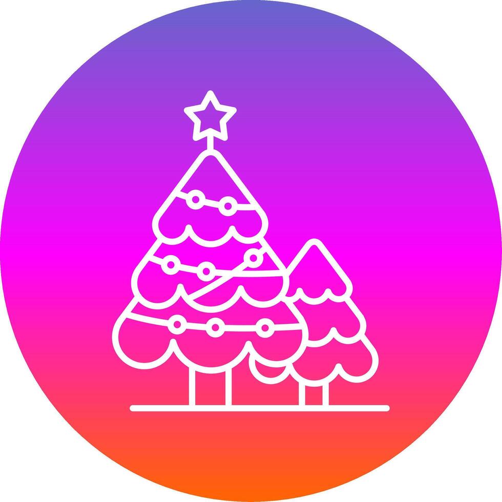 Natal árvore linha gradiente círculo ícone vetor