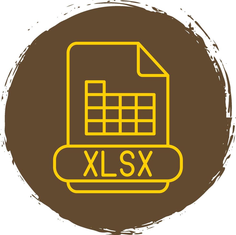 xlsx linha círculo amarelo ícone vetor