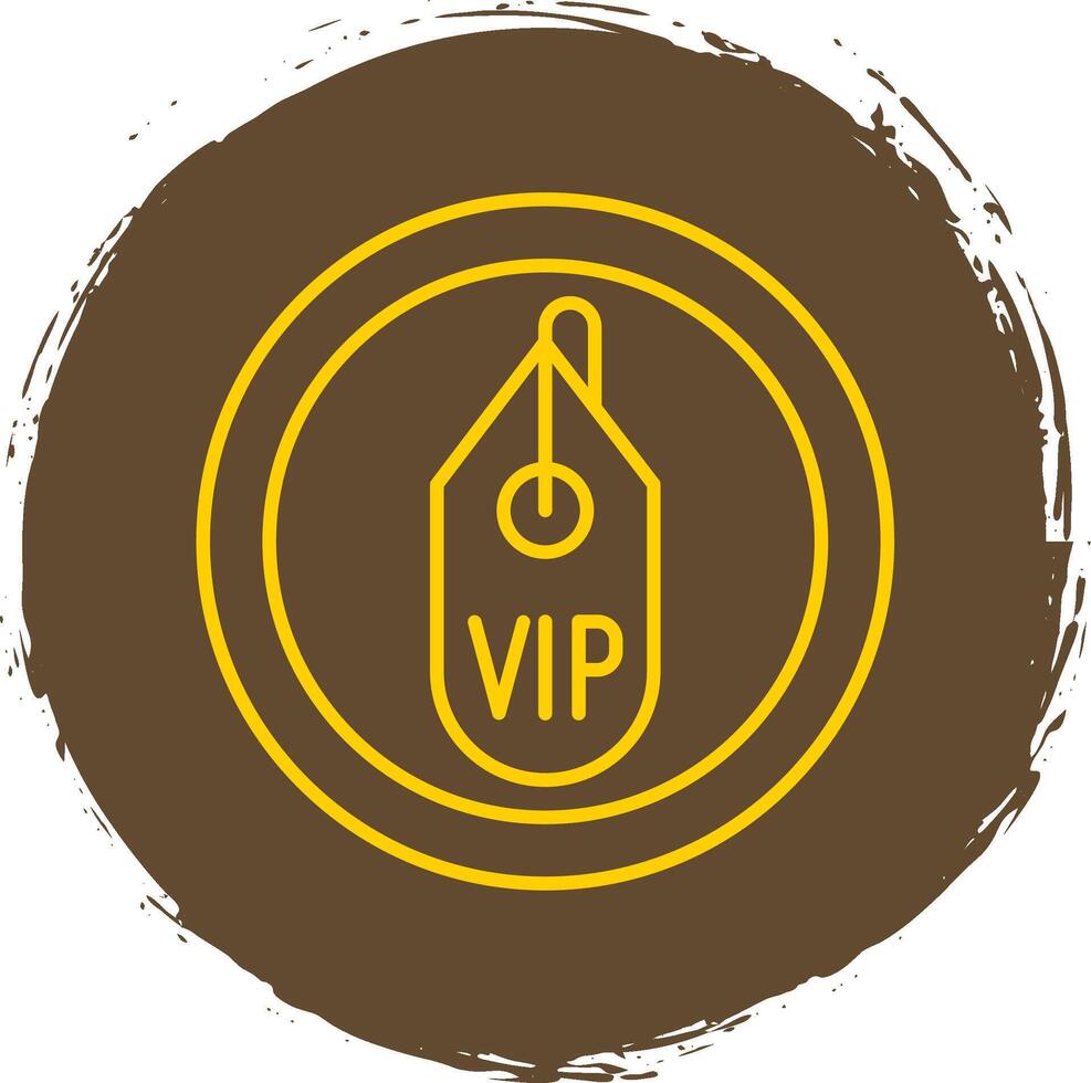 vip linha círculo amarelo ícone vetor