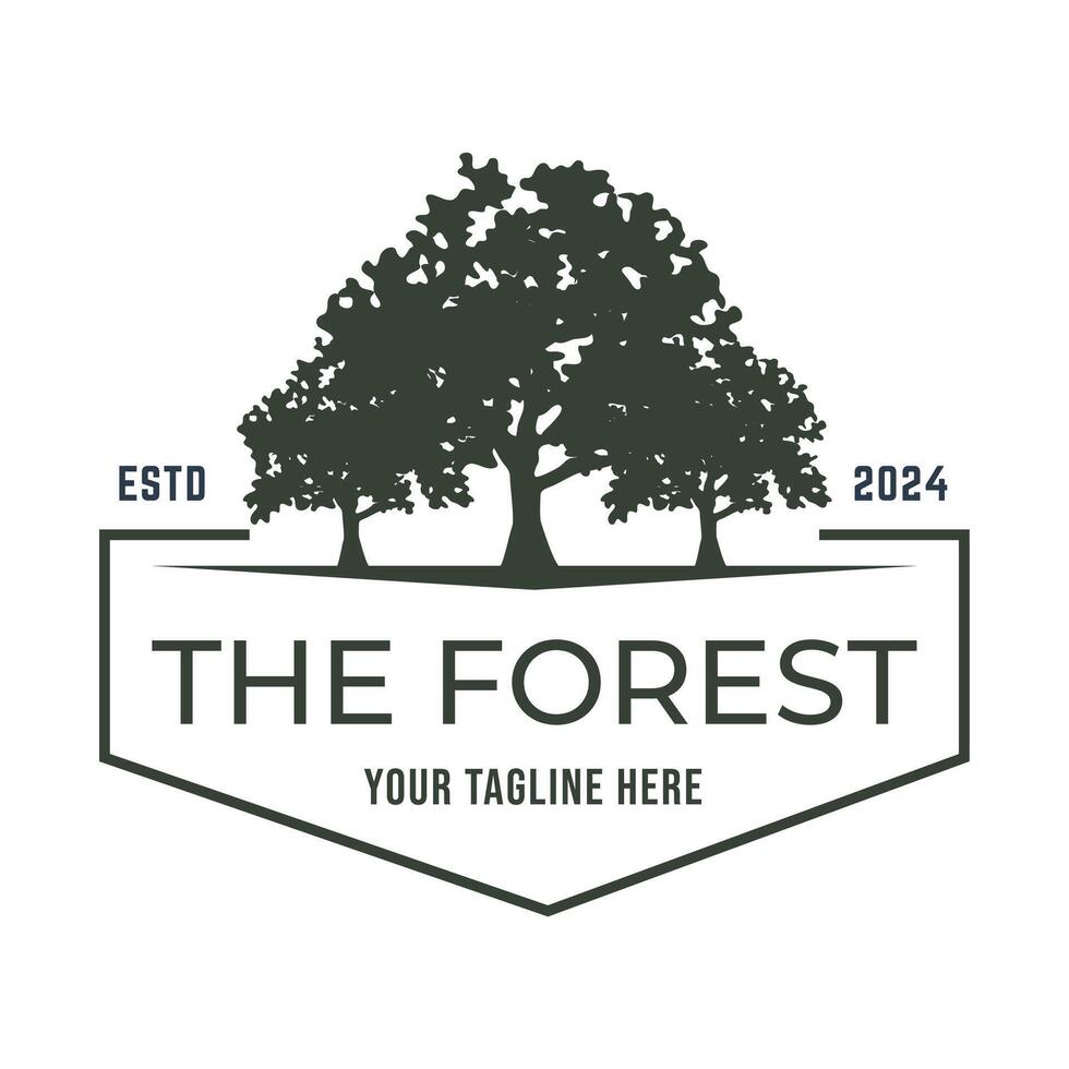 árvore logotipo Projeto. pinho floresta logotipo vetor ilustração
