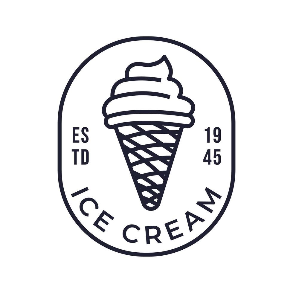 gelo creme logotipo Projeto. gelo creme fazer compras logotipo Distintivos e rótulos, sorveteria sinais. vetor