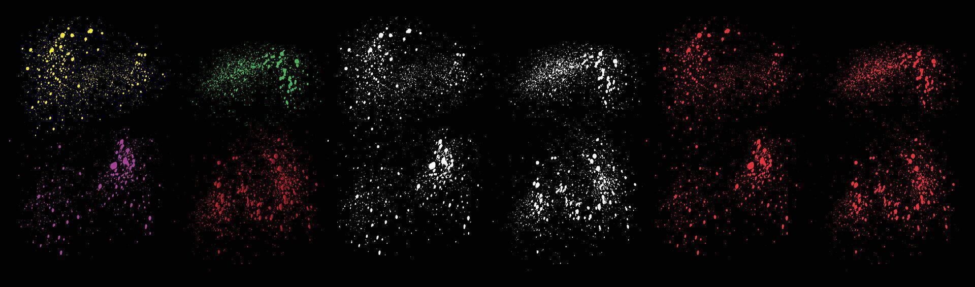 pincelada conjunto do diferente colorida desenhado à mão Espirrar respingo fundo vetor