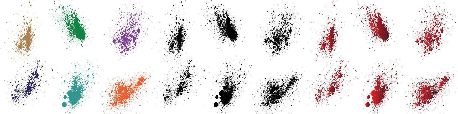 sujo angústia coçar, arranhão conjunto do trigo, roxo, laranja, vermelho, verde, Preto cor sangue garra textura escova acidente vascular encefálico bandeira fundo vetor