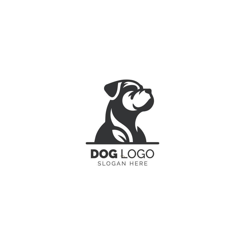 cachorro logotipo Projeto representando uma estilizado cachorro silhueta para uma marca identidade vetor