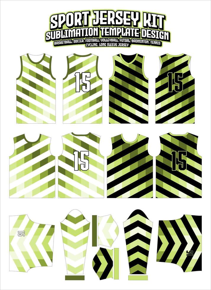 diagonal verde geométrico jérsei vestuário Esportes vestem sublimação padronizar vetor