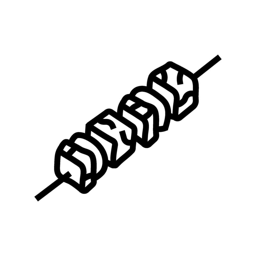 paneer tikka indiano cozinha linha ícone vetor ilustração