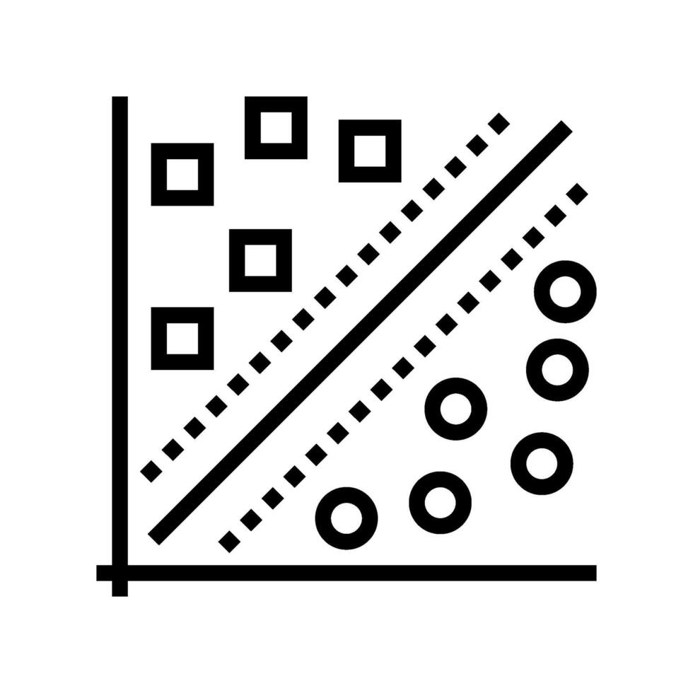 Apoio, suporte máquina svm algoritmo linha ícone vetor ilustração