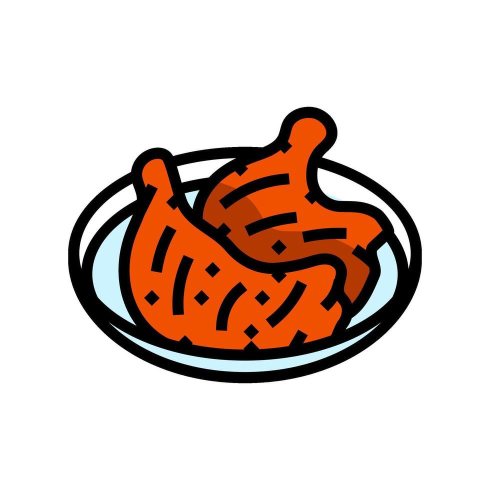 tandoori frango indiano cozinha cor ícone vetor ilustração