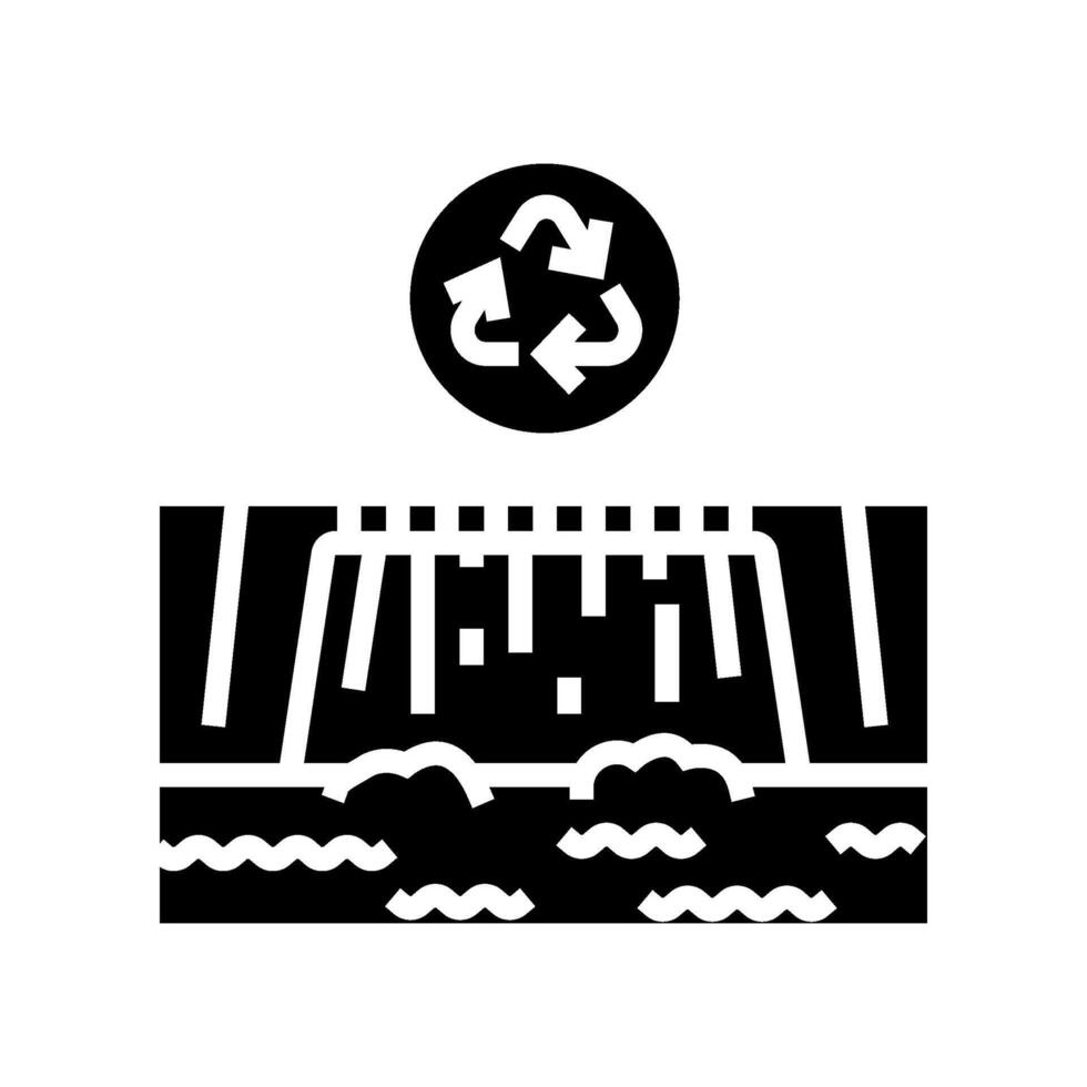 limpar \ limpo energia fonte hidroelétrica poder glifo ícone vetor ilustração