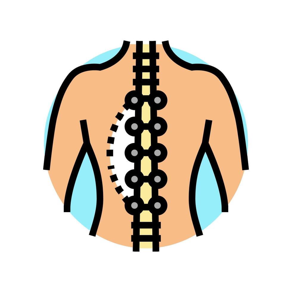 escoliose cirurgia cirurgia hospital cor ícone vetor ilustração