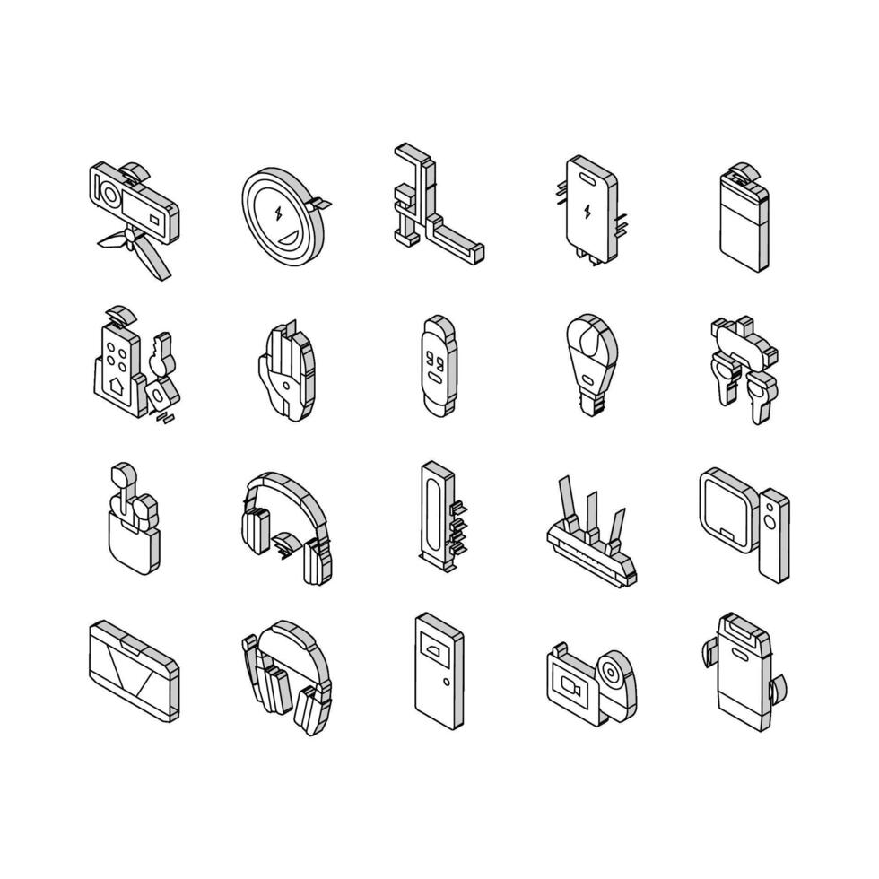 eletrônicos digital tecnologia isométrico ícones conjunto vetor