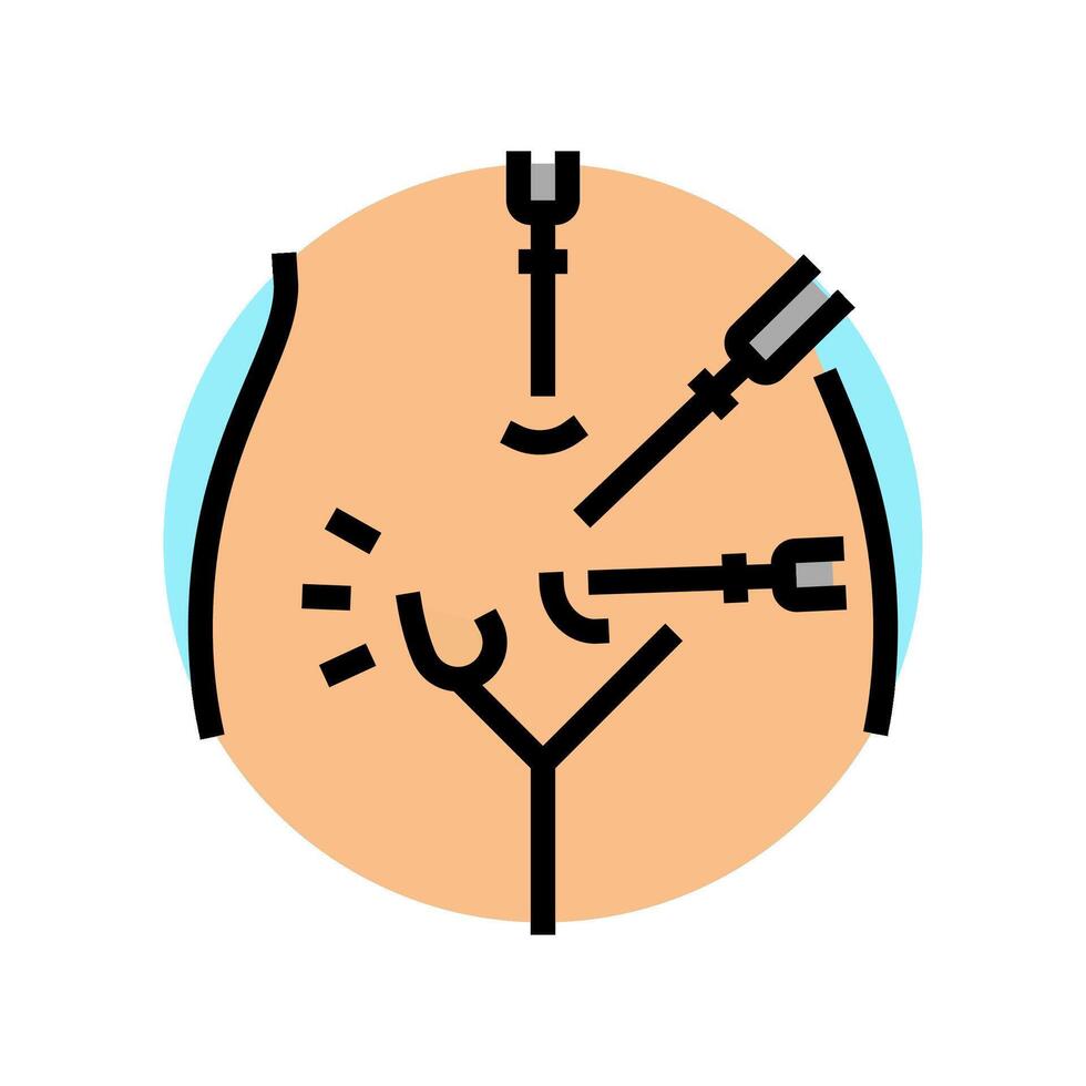 inguinal hérnia reparar cirurgia cor ícone vetor ilustração