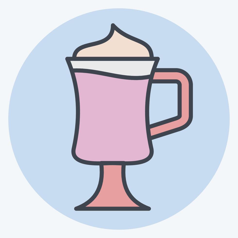 ícone irlandês café. relacionado para coquetéis, bebida símbolo. cor companheiro estilo. simples Projeto editável. simples ilustração vetor