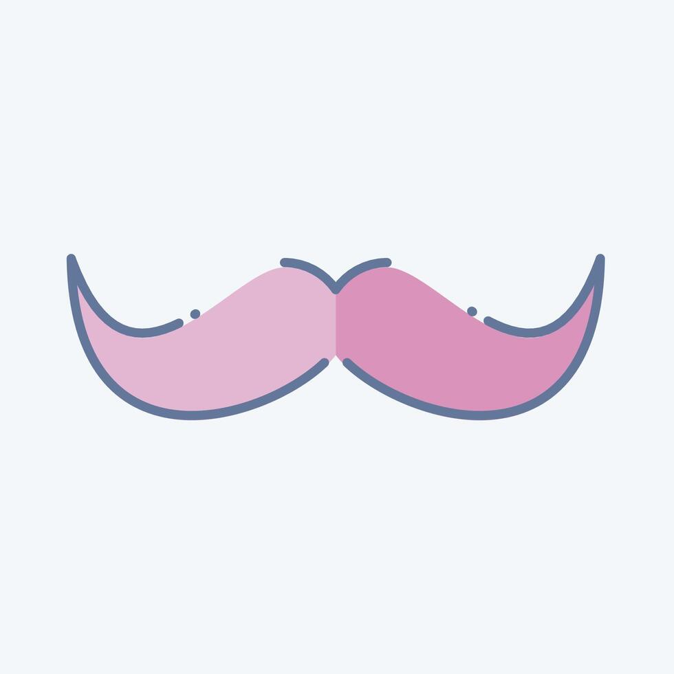 ícone bigode. relacionado para moda símbolo. rabisco estilo. simples Projeto editável. simples ilustração vetor