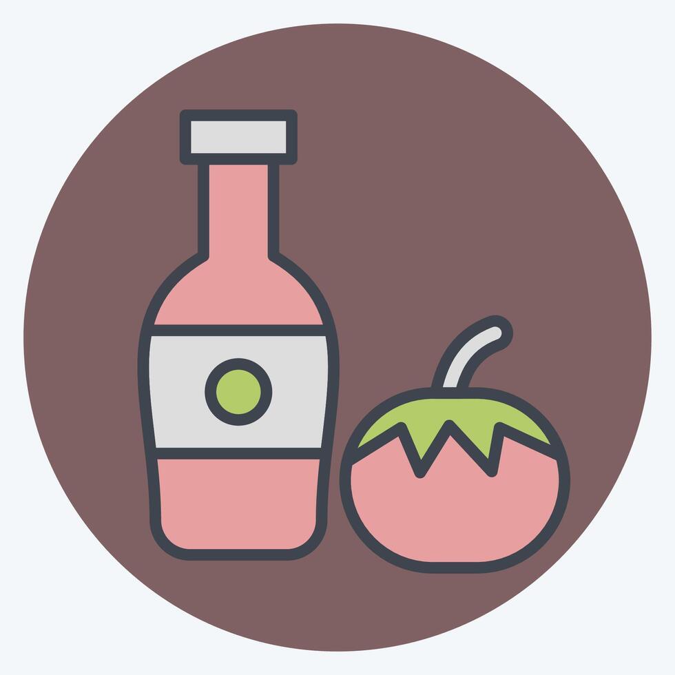 ícone ketchup. relacionado para velozes Comida símbolo. cor companheiro estilo. simples Projeto editável. simples ilustração vetor