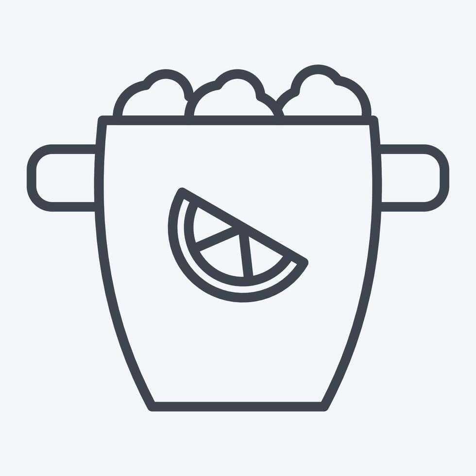 ícone gelo balde. relacionado para coquetéis, bebida símbolo. linha estilo. simples Projeto editável. simples ilustração vetor