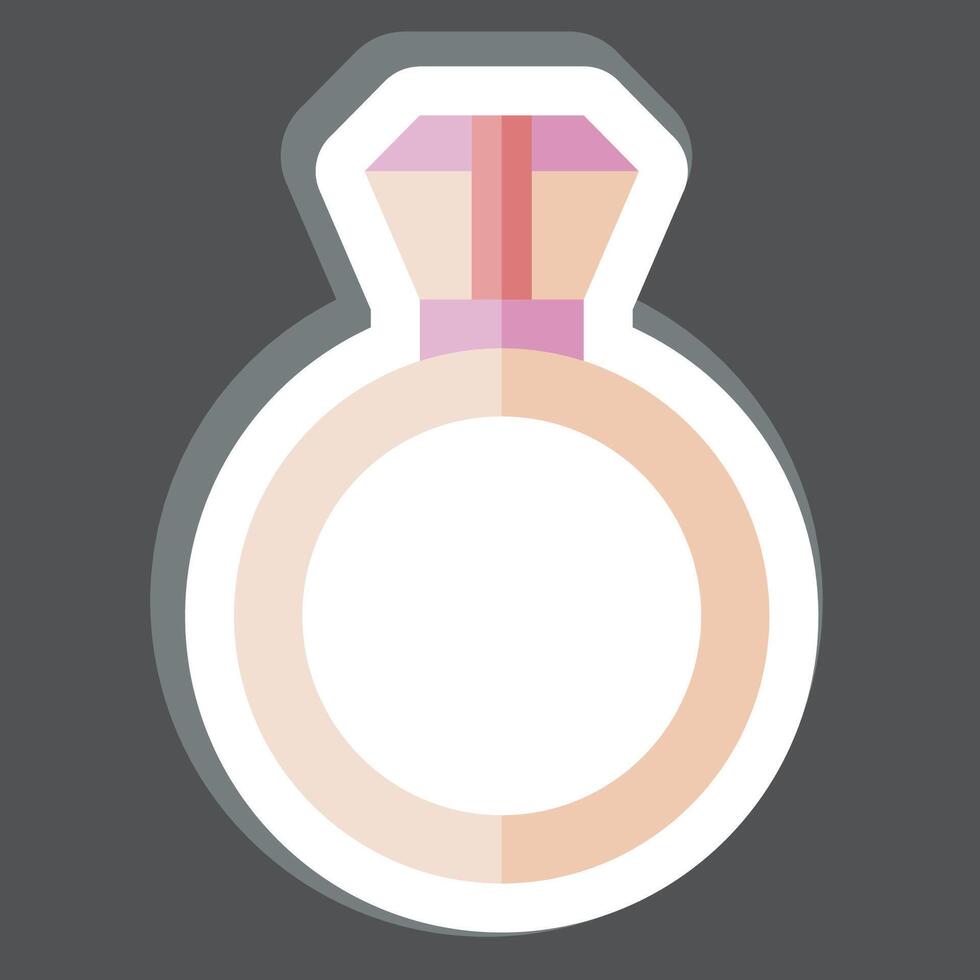 adesivo diamante anel. relacionado para moda símbolo. simples Projeto editável. simples ilustração vetor