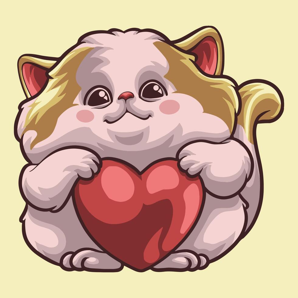 gato amor mascote ótimo ilustração para seu branding o negócio vetor