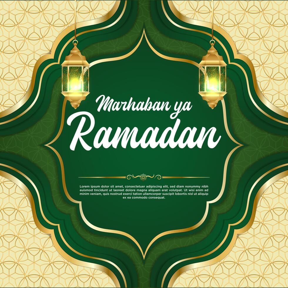 vetor verde luxo Ramadã kareem social meios de comunicação postar modelo
