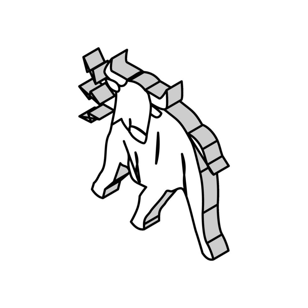 Bravo touro animal isométrico ícone vetor ilustração