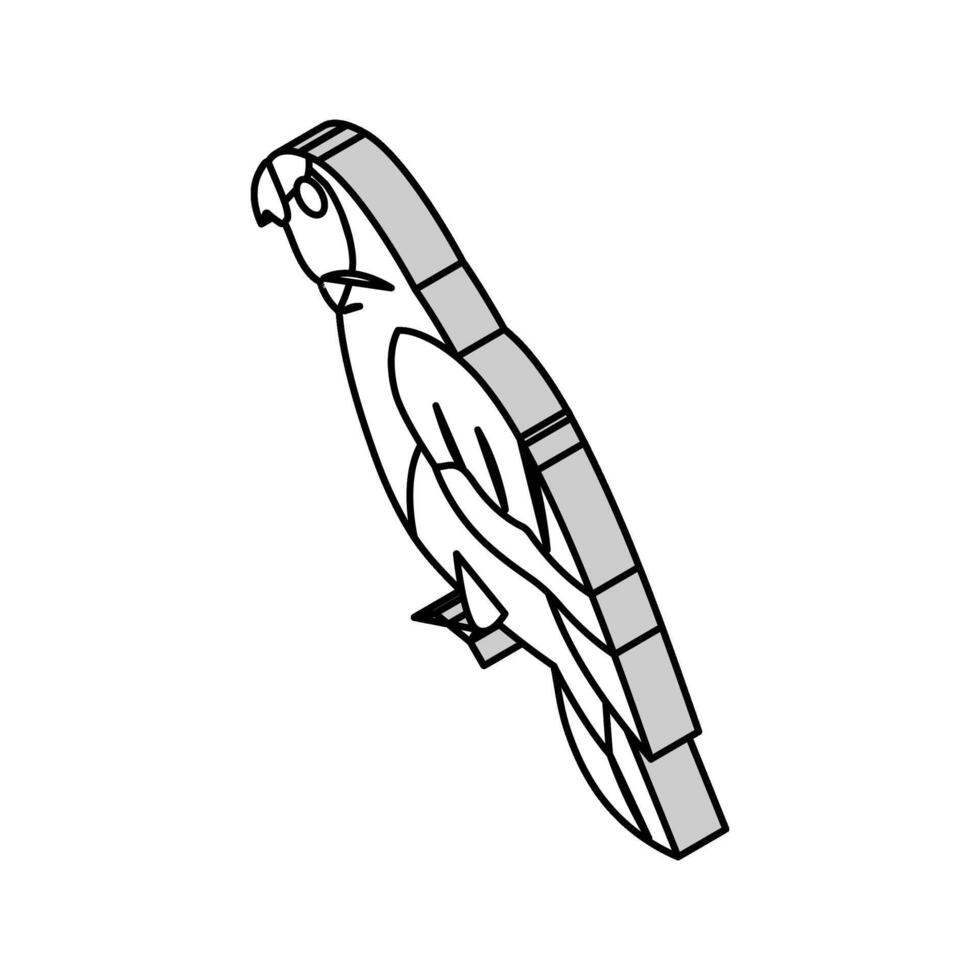 Amazonas papagaio pássaro isométrico ícone vetor ilustração