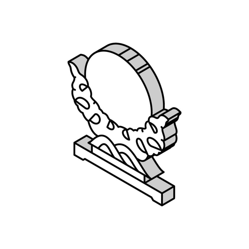 Shintai espelho Xintoísmo isométrico ícone vetor ilustração