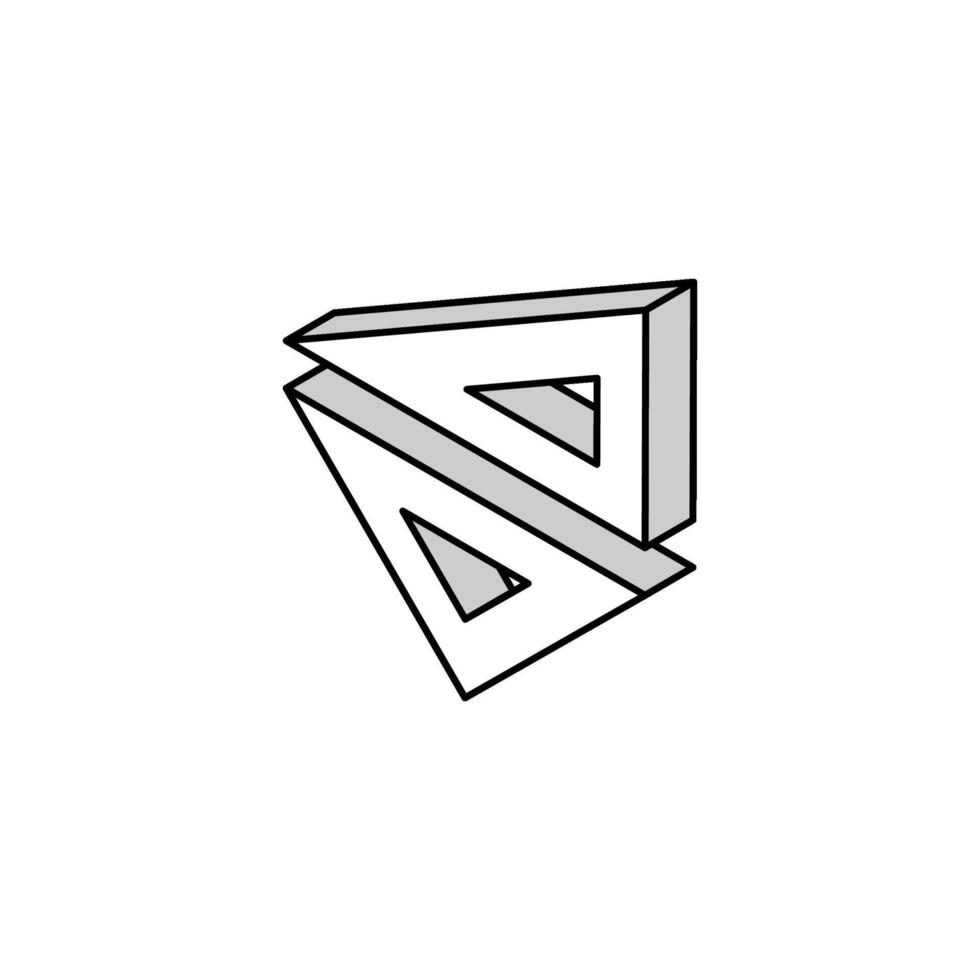 elaboração triângulo arquitetônico desenhista isométrico ícone vetor ilustração