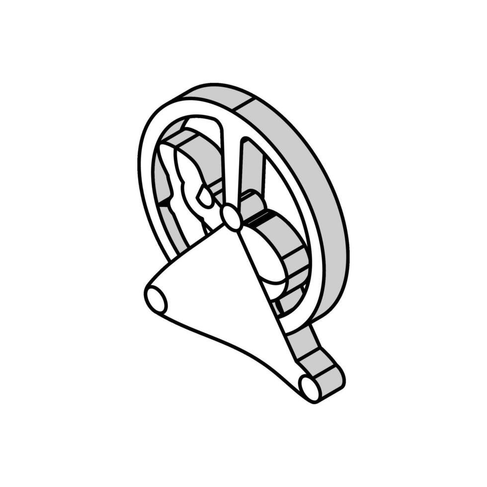 hamster dentro roda animal isométrico ícone vetor ilustração