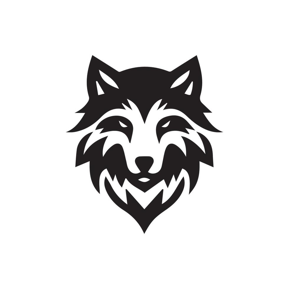 Lobo cabeça ilustração logotipo Projeto. Lobo mascote vetor