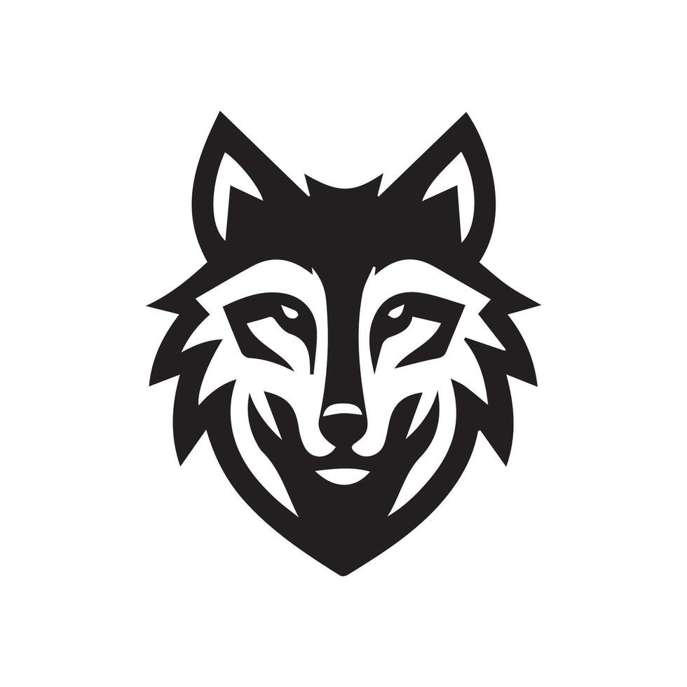 Lobo cabeça ilustração logotipo Projeto. Lobo mascote vetor