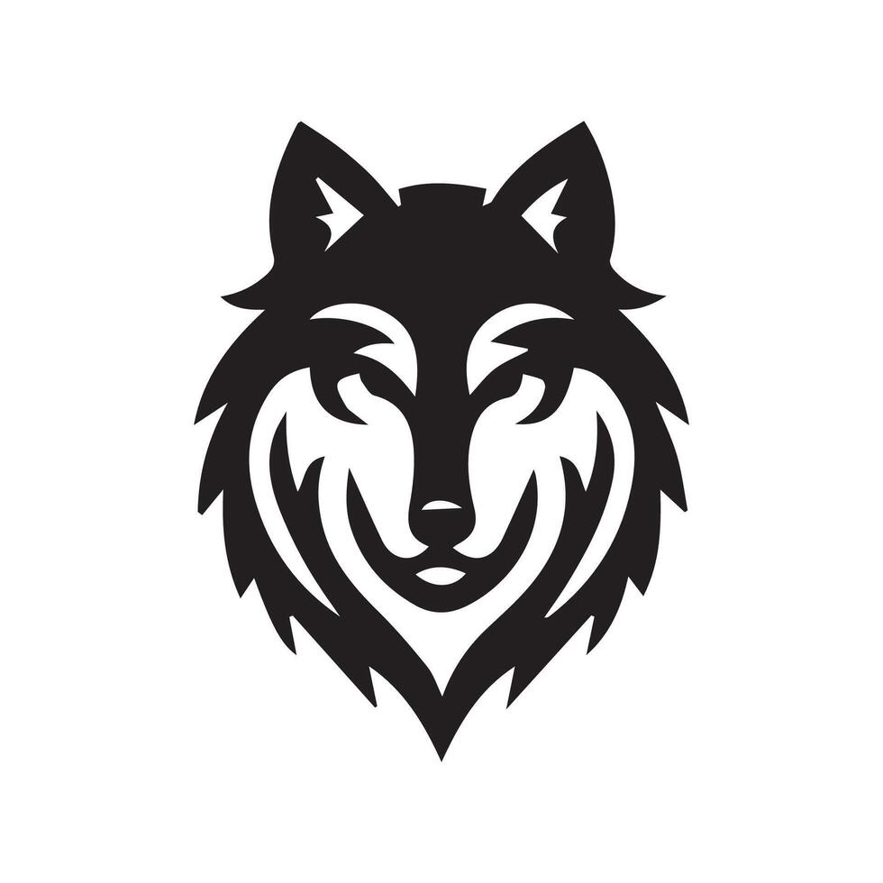 Lobo cabeça ilustração logotipo Projeto. Lobo mascote vetor