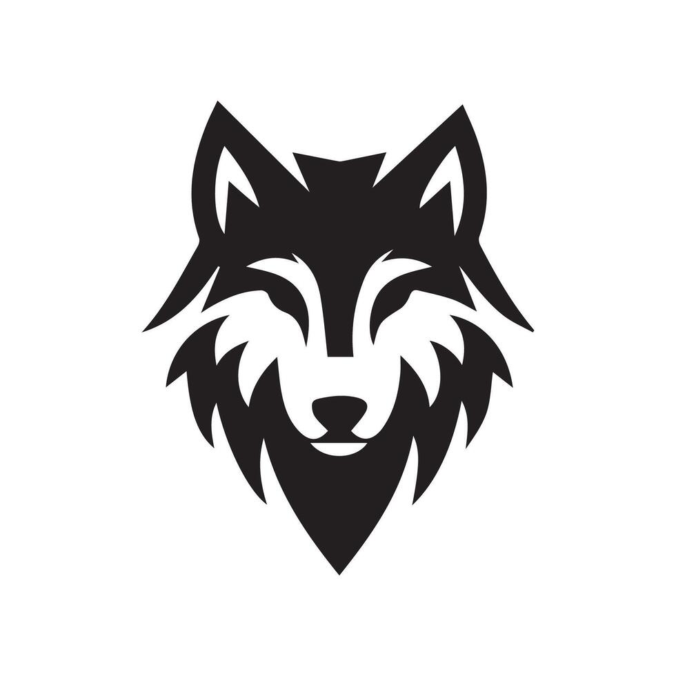 Lobo cabeça ilustração logotipo Projeto. Lobo mascote vetor