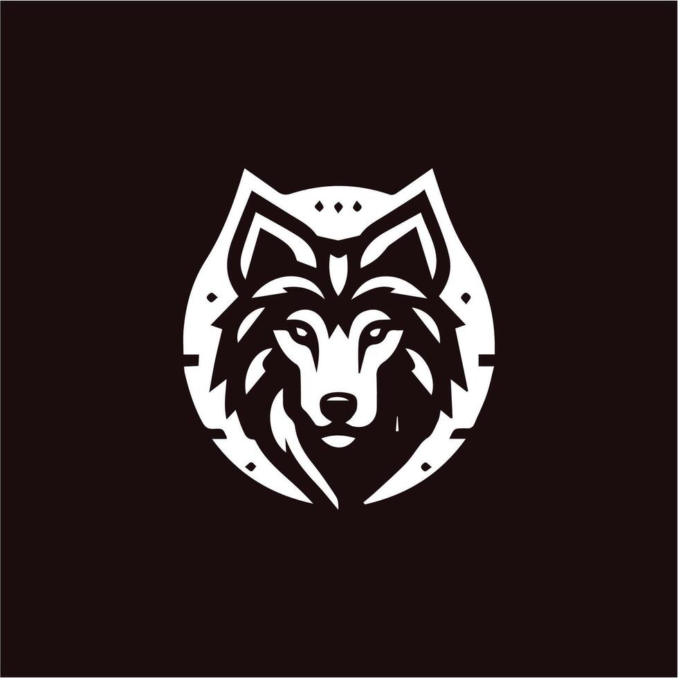 Lobo cabeça ilustração logotipo Projeto. Lobo mascote vetor