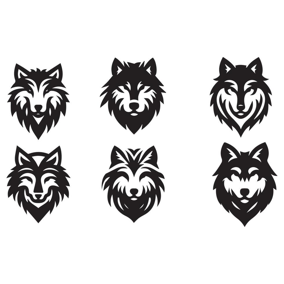 Lobo cabeça ilustração logotipo Projeto. Lobo mascote vetor