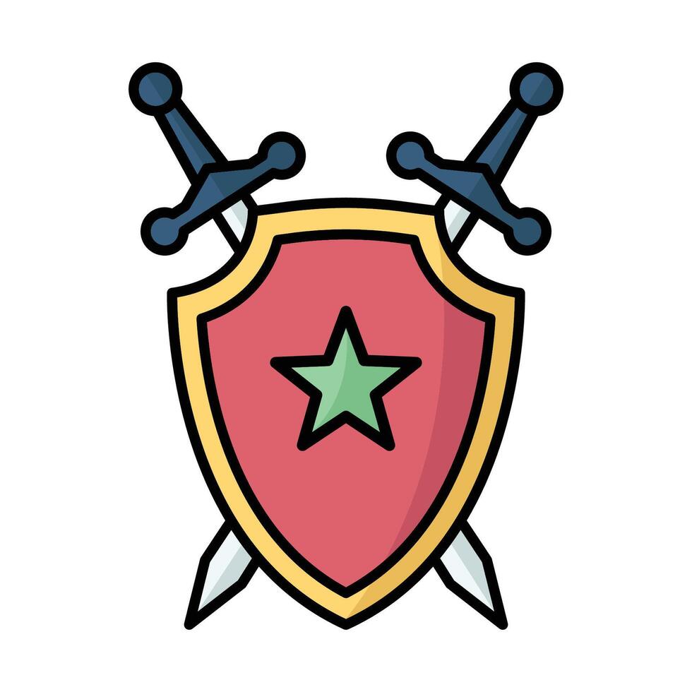 escudo e espada ícone vetor Projeto modelo dentro branco fundo