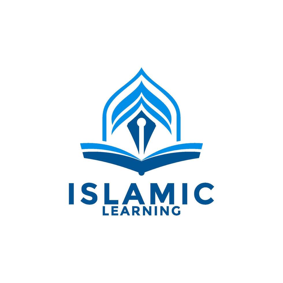 muçulmano aprender logotipo, islamismo Aprendendo logotipo modelo, islâmico meios de comunicação vetor ilustração